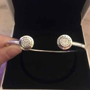 Pandora Logo Pavé Open Bangle